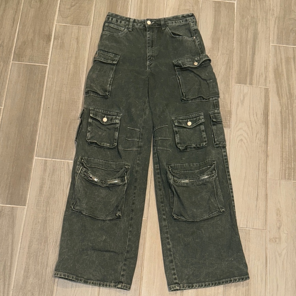 Fashion Nova green Wide Leg Jeans